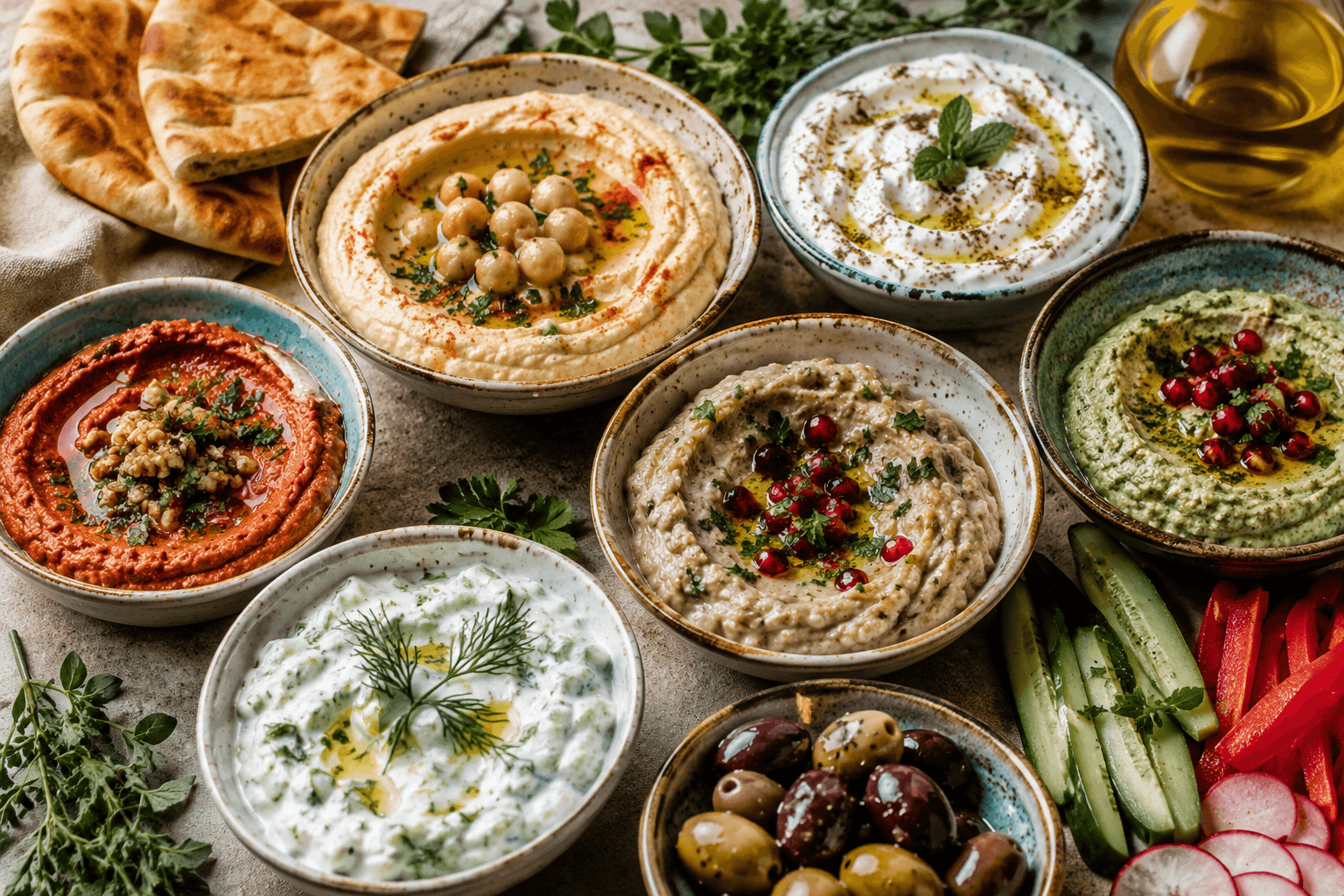 Lebanese & Levantine — Dip bowls