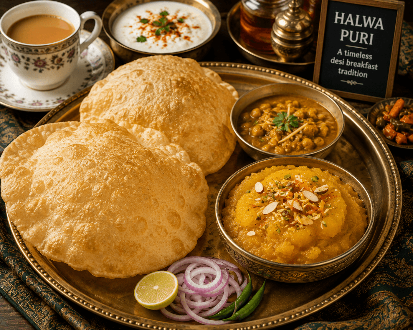 Pakistani — Halwa puri breakfast