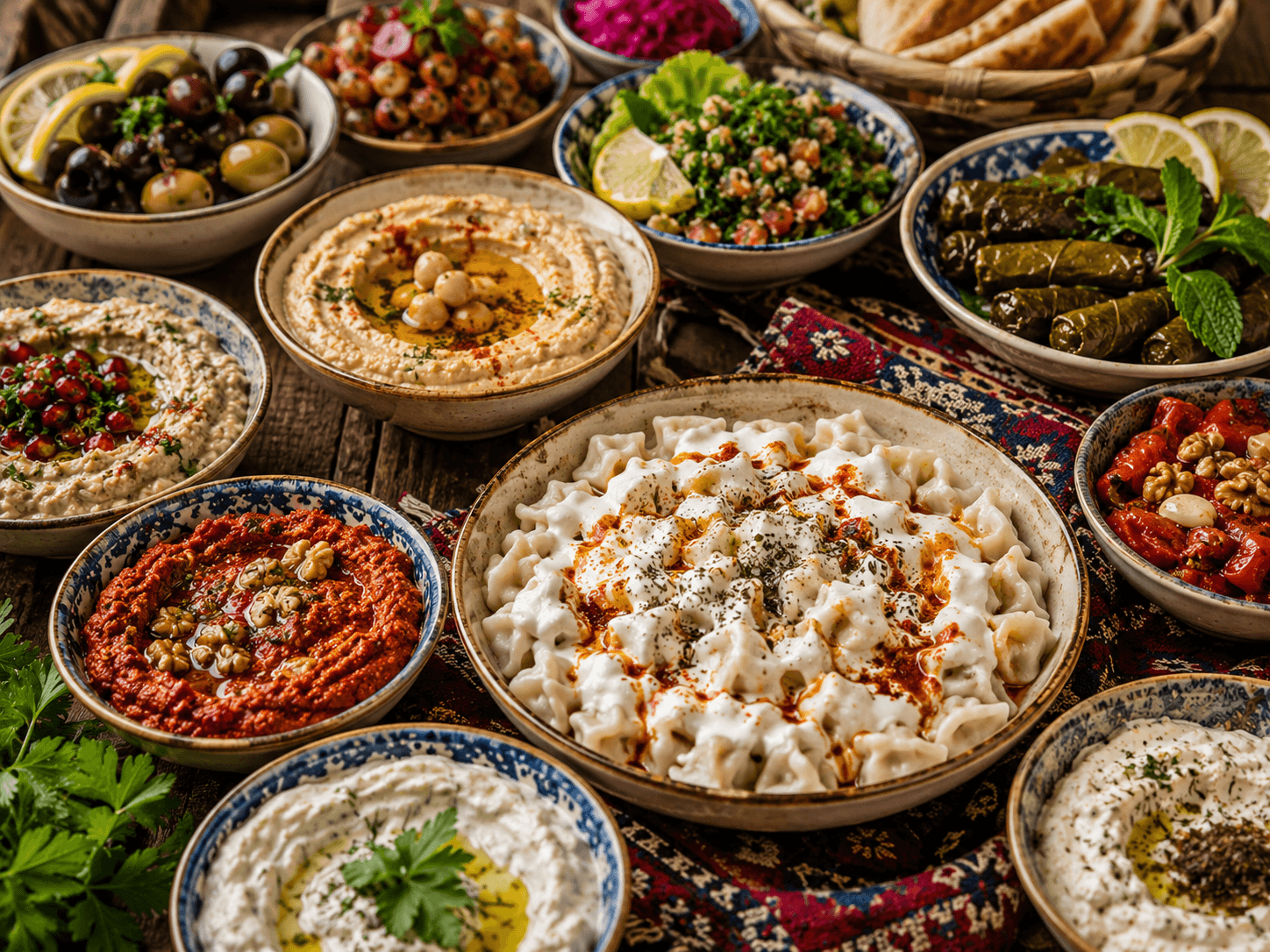 المأكولات التركية — المازة والمنتي